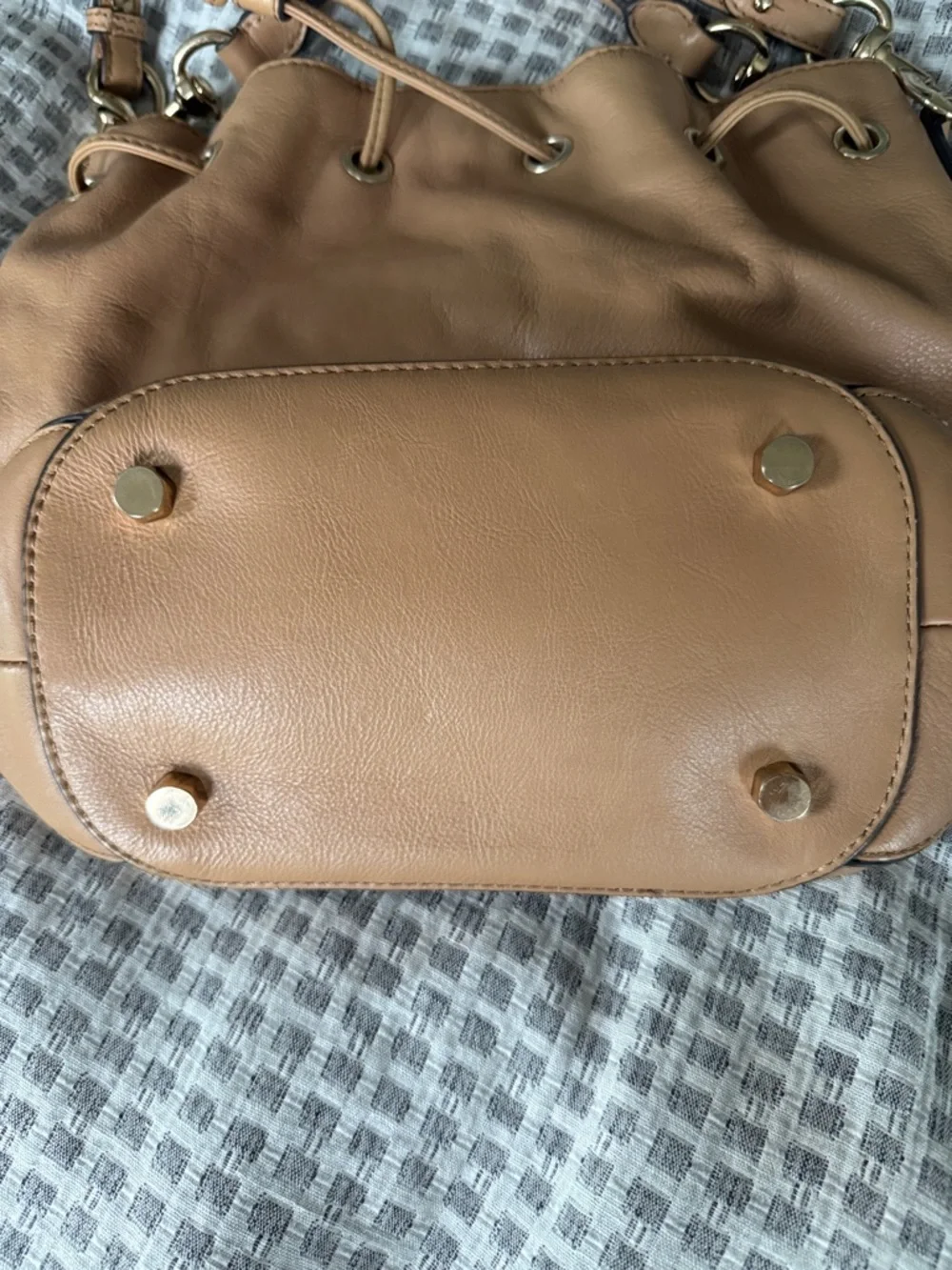 Rebecca Minkoff Tan Leather Drawstring Shoulder Bag